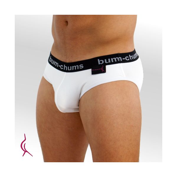Bum-Chums - White Cotton Lycra Hipster -Men's Underwear – Bum